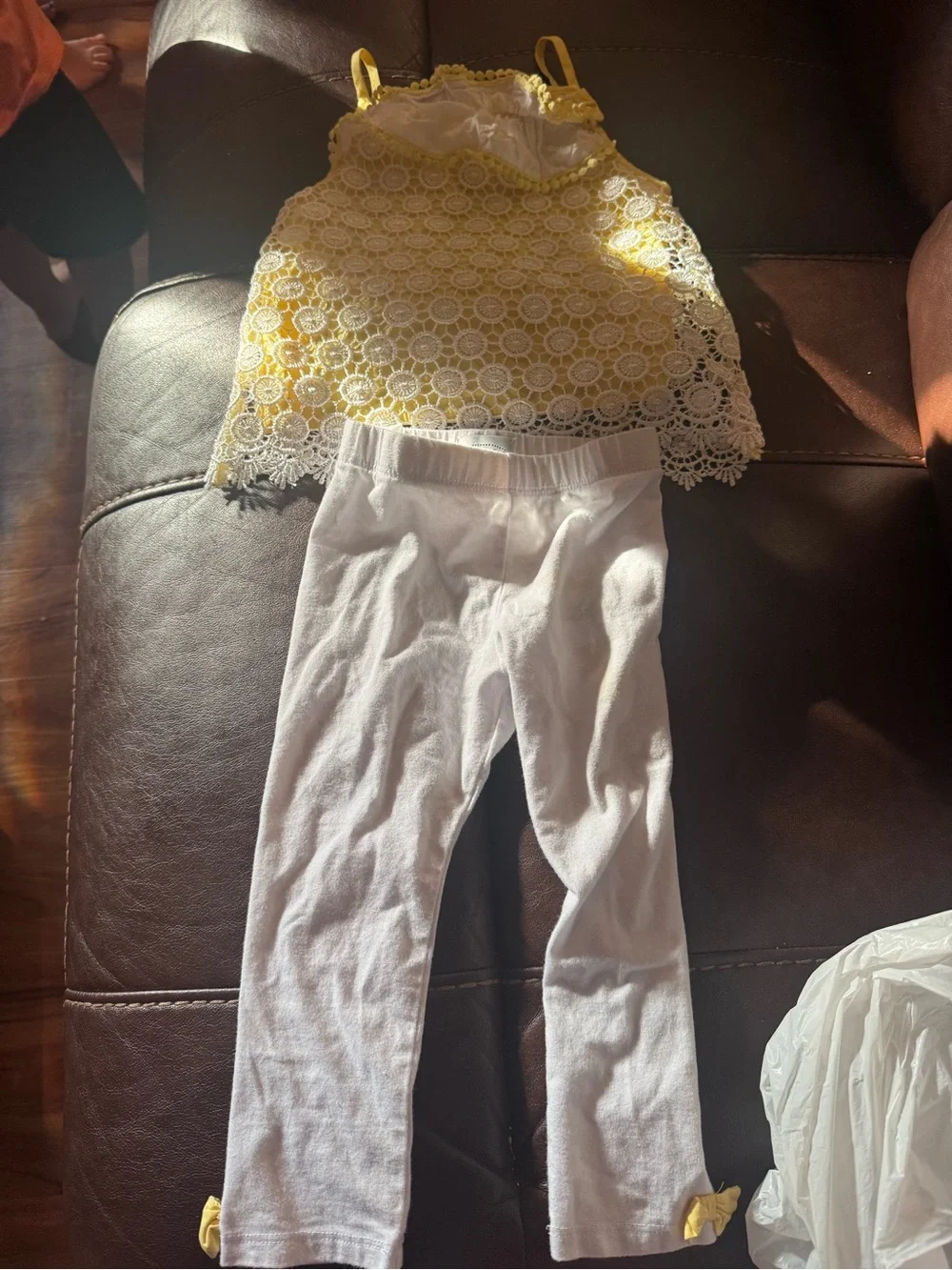 Mud Pie White Lace Infant Top and pants